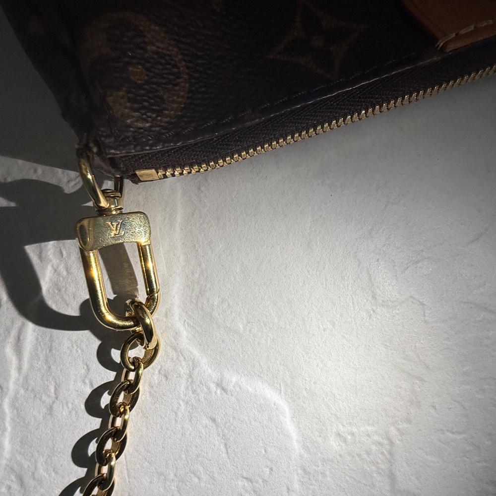 LOUIS VUITTON Multi Pochette Accessoires with dustbin, box and gift bag - Khaki - Picture 9 of 16